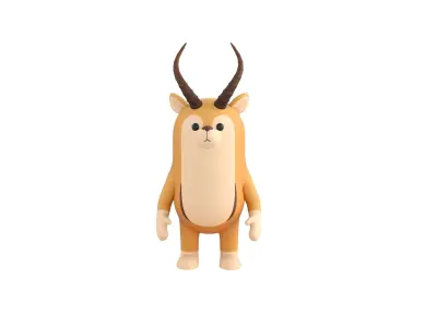 Rigged Antelope Character 3D model