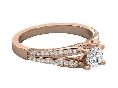 Modern Pave Split Shank  Enagement Ring 3D print model