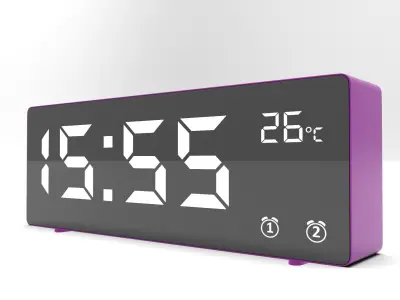 CLOCK PURPLE WHITE 3D model