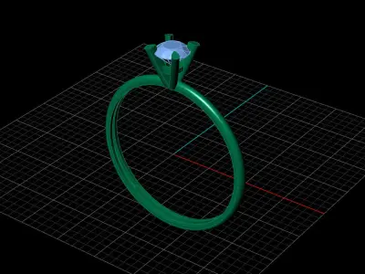 STL 3DM Print Ready Women Diamond Ring Lightweight Printable  3D print model 77