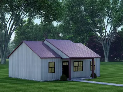 Modern Barndominium 3D Model Barn Style Residence Design 3D model