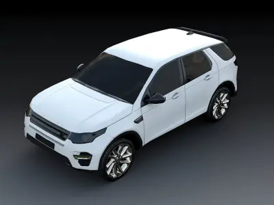 Low poly car four colors Low-poly 3D model
