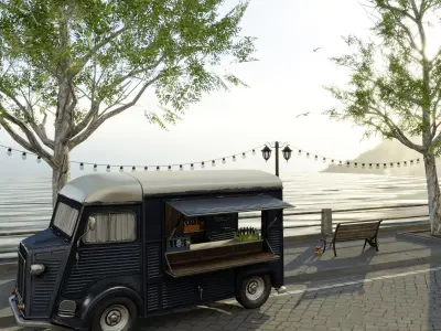 Waterfront Blender Scene - DAY 3D model