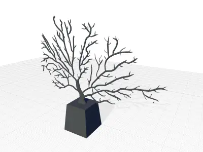 Gold Cecilio Captivating Metal Tree Sculpture 3D model