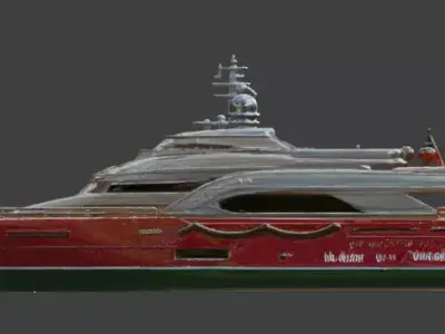 Luxury Christmas Edition Sport Yacht 3D Model 3D model