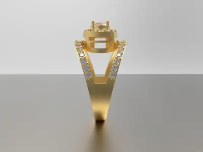 Women Diamond wedding ring 3D print model