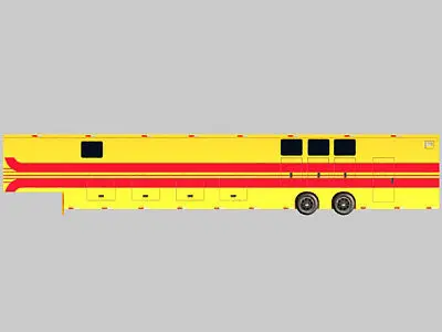 Yellow Red Striped Trailer 03 3D model