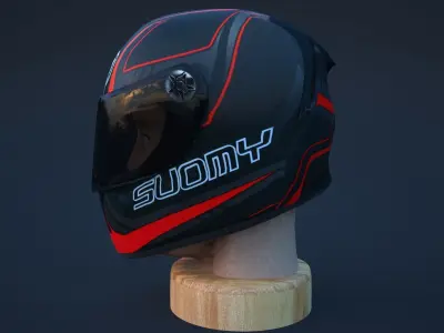 biker helmet Low-poly 3D model