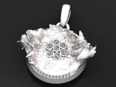 Bloom Medallion Pendant   3D print model