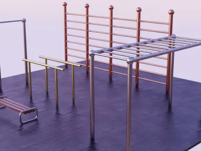 Workout Playground Low-poly 3D model