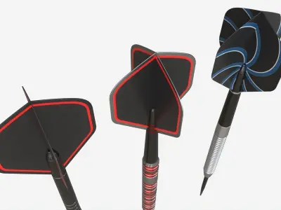 Steel tip Dart Set 3D model