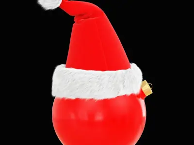 Christmas toy in a Santa Claus hat 3D model