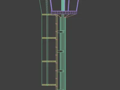 Beacon with metallic structure 3D model
