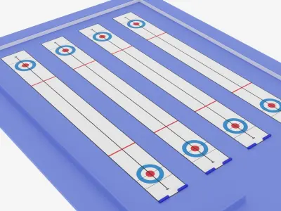 Cartoon Curling Rink Low-poly 3D model