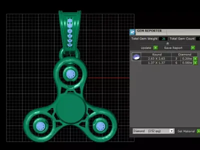 Luxury Fidget Spinner Pendant 3D print model