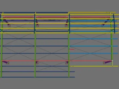 Steel Canopy Structure OBJ IFC 3D Model 3D model