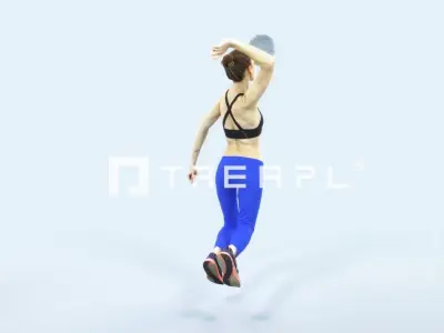 Beauty 17A Jumping Smashing Sports Volleyball Woman Low-poly 3D model