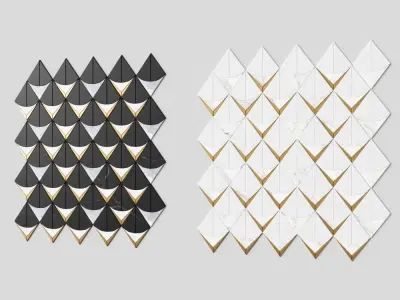 Regis Bianco Waterjet Mosaic Tile 3D model