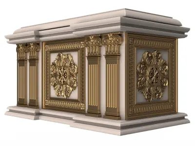 Chest 03 White Low-poly 3D model