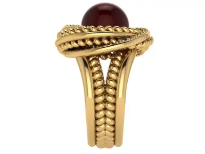 pearl round rope ring  3D print model
