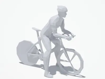 Bicycle Man Sport Pose Low-poly 3D model
