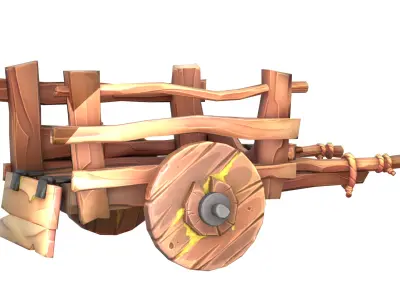 cartoon cart Low-poly 3D model