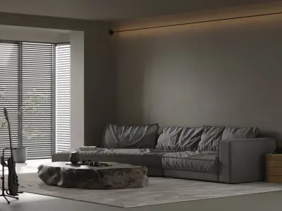 modern living room dining room interior scenes 38 3D model