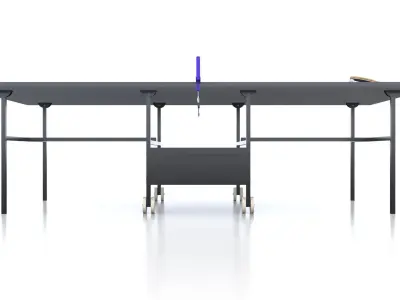 Table Tennis 3 with paddles - Ping pong Low-poly 3D model