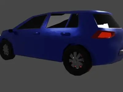 Low Poly Car volkswagen golf Low-poly 3D model