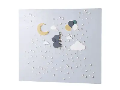 Decorative wall panel for children 3D model