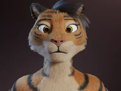 Morgana Anthro Tiger 3D model