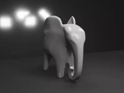 Stylized elephant sculpture 3D model