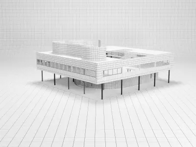 Villa Savoye Le Corbusier Low Poly Low-poly 3D model