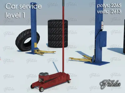 CAR SERVICE all 10 levels Low-poly 3D model