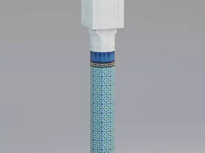 Moroccan tiled pillar 3D model