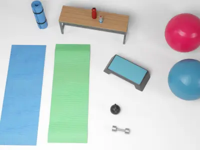 Fitness Props Low-poly 3D model