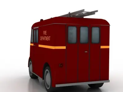 Marmon-Herrington Delivery-Van 1946 Fire Low-poly 3D model