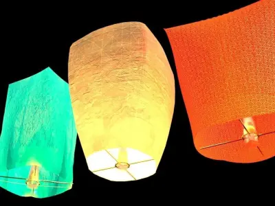 Chinese sky lantern 3D model