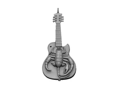 guitar scorpion pendant 3D print model