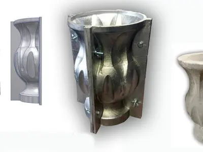 Concrete Vase Mold 3D print model 3D print model