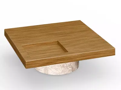 Modern Square Coffee Table  Low-poly 3D model