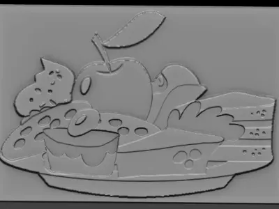 Cake-Apple book with cake 3D print model