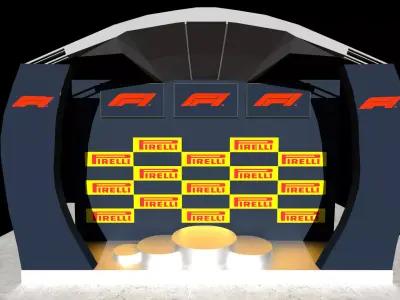 F1 2019 Podium GAME READY Low-poly 3D model