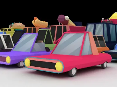 Vehicles Low Poly Pack Low-poly 3D model