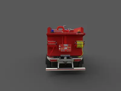Fire truck Low-poly 3D model