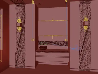 Luxury Wooden Bathroom Scene - Ready to Render 3D model