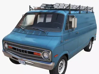 Dodge utility  van Low-poly 3D model