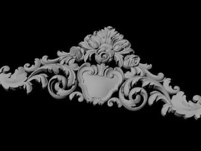 Central decor ornament for furniture 3D model 602