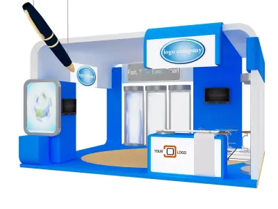  Booth Exhibition Stand a595a 3D model
