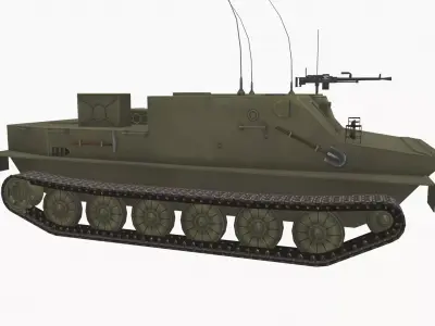 BTR-50pk Low-poly 3D model